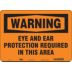 Warning: Eye And Ear Protection Required In This Area Signs