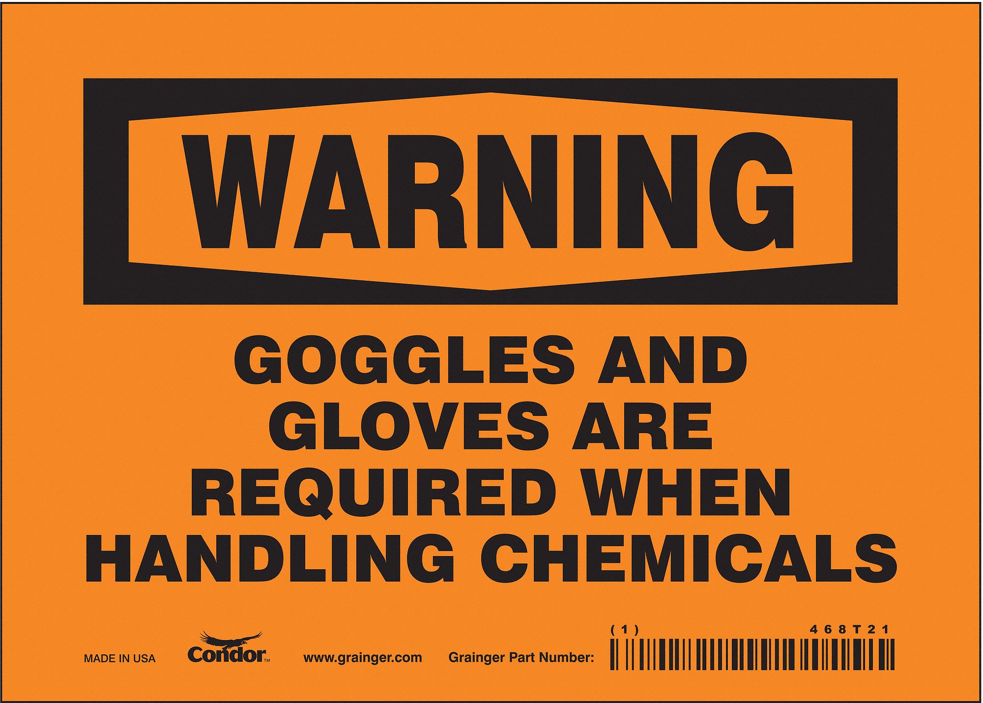 Safety Sign: Vinyl, Adhesive Sign Mounting, 5 in x 7 in Nominal Sign Size, Not Retroreflective, Wall