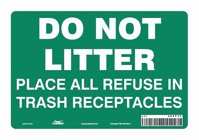 Safety Sign: Polyethylene, Mounting Holes Sign Mounting, 7 in x 10 in Nominal Sign Size, No Header