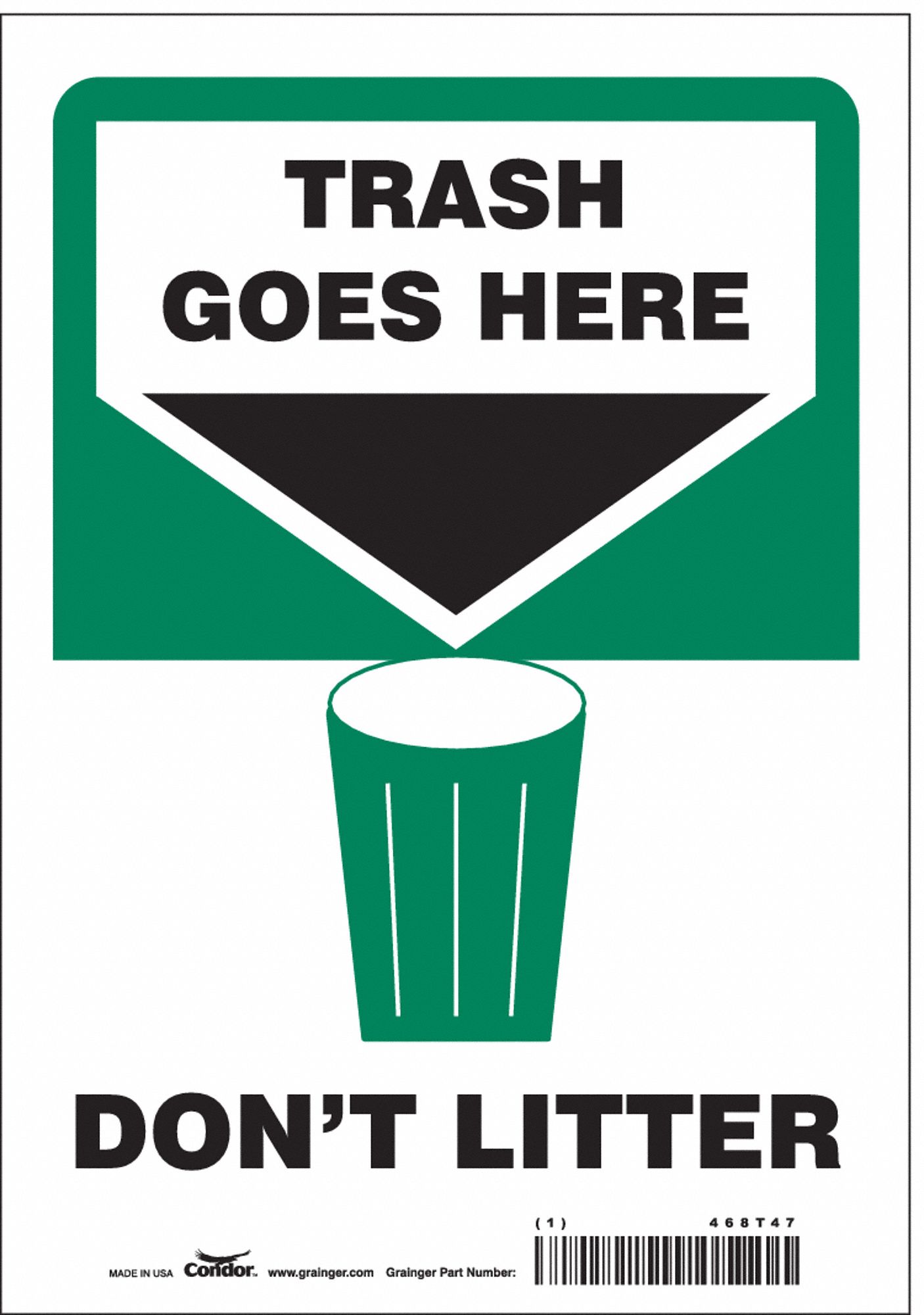 Safety Sign: Vinyl, Adhesive Sign Mounting, 10 in x 7 in Nominal Sign Size, Not Retroreflective