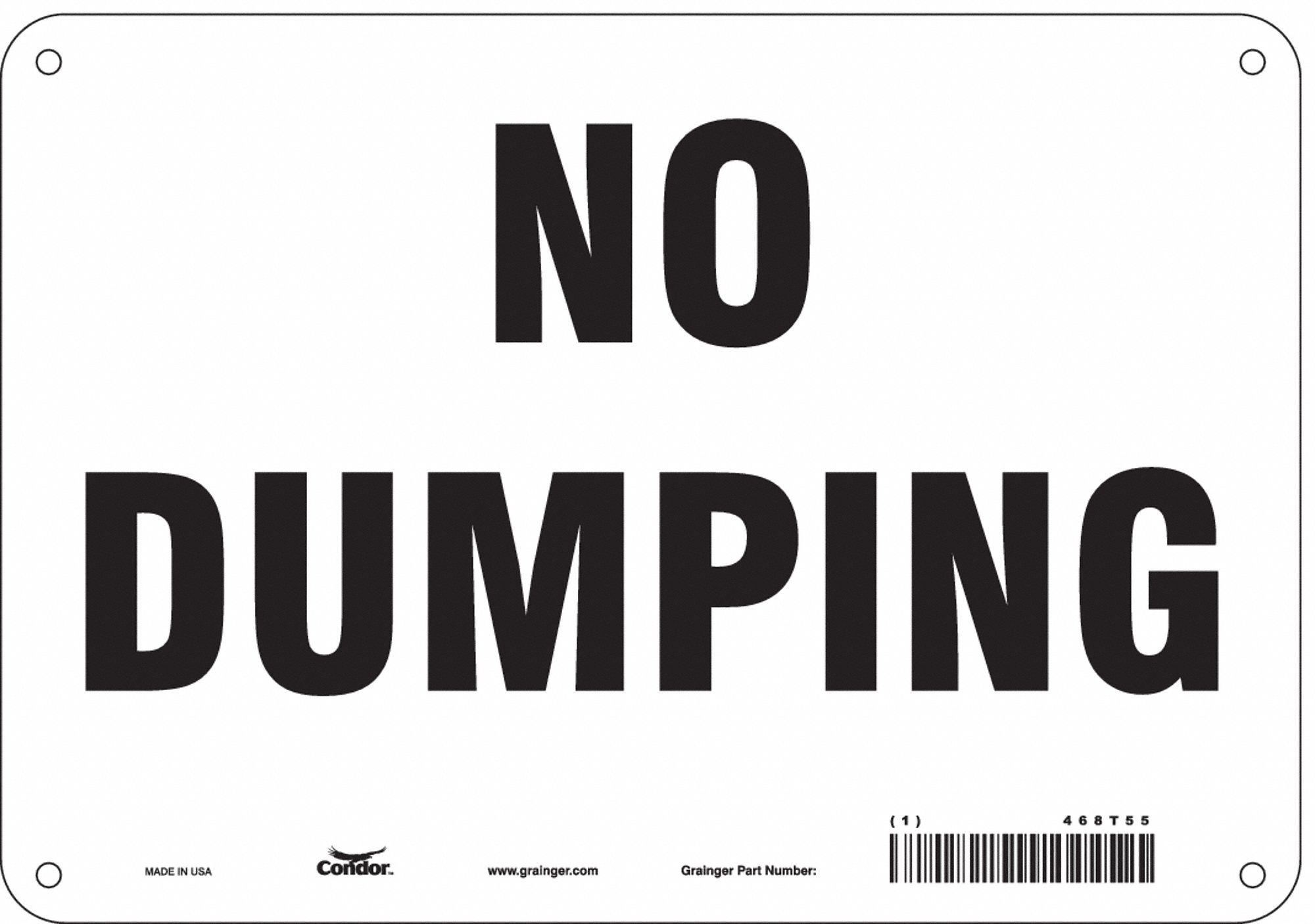Safety Sign: Aluminum, Mounting Holes Sign Mounting, 7 in x 10 in Nominal Sign Size, 0.032 in Thick