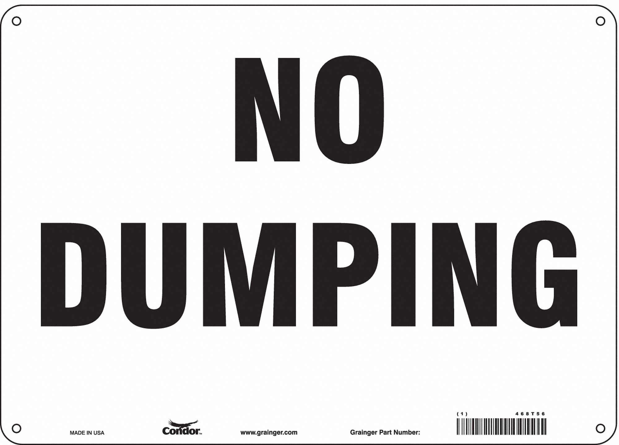 Safety Sign: Aluminum, Mounting Holes Sign Mounting, 10 in x 14 in Nominal Sign Size, 0.032 in Thick