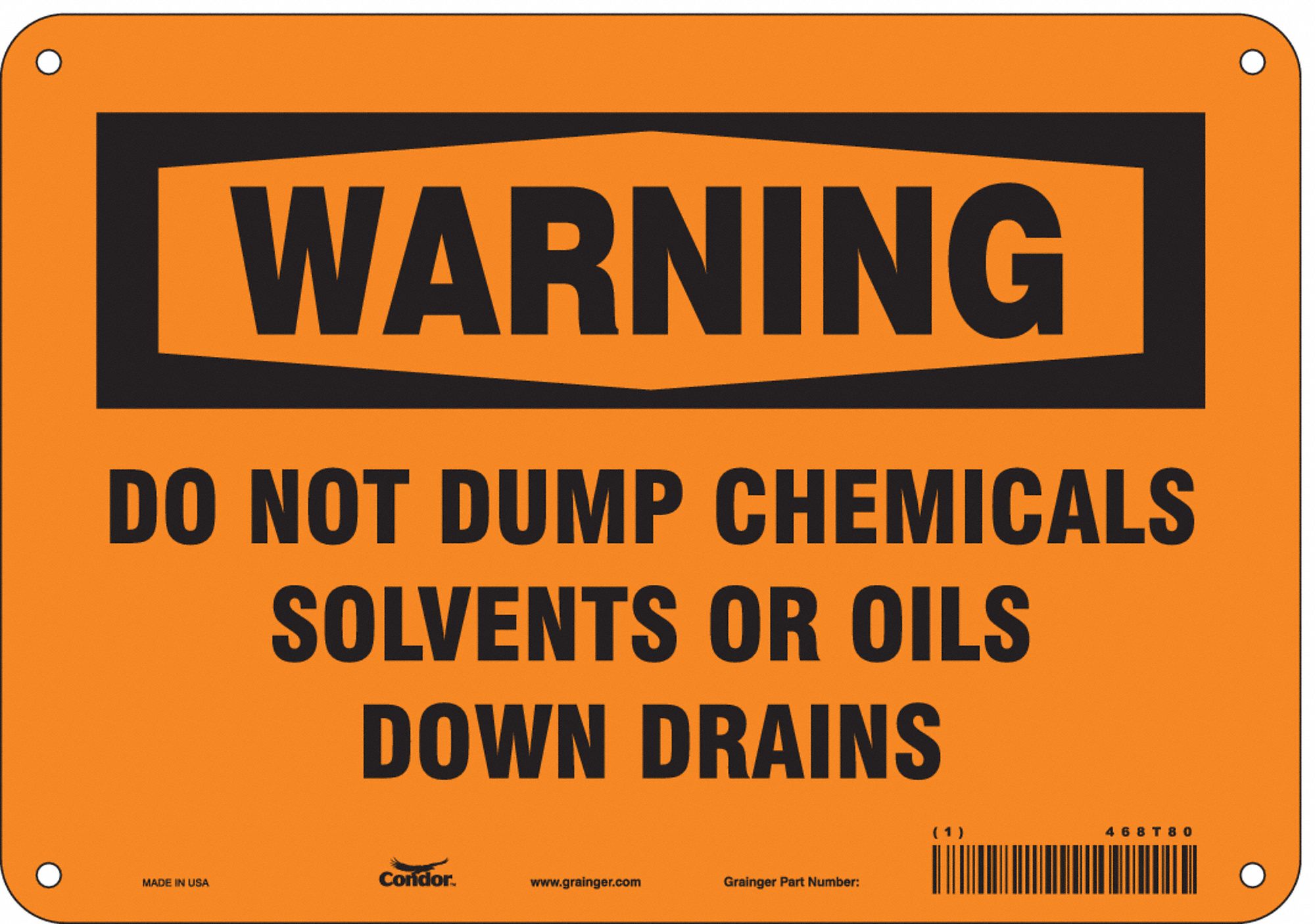 Safety Sign: Aluminum, Mounting Holes Sign Mounting, 7 in x 10 in Nominal Sign Size, 0.032 in Thick