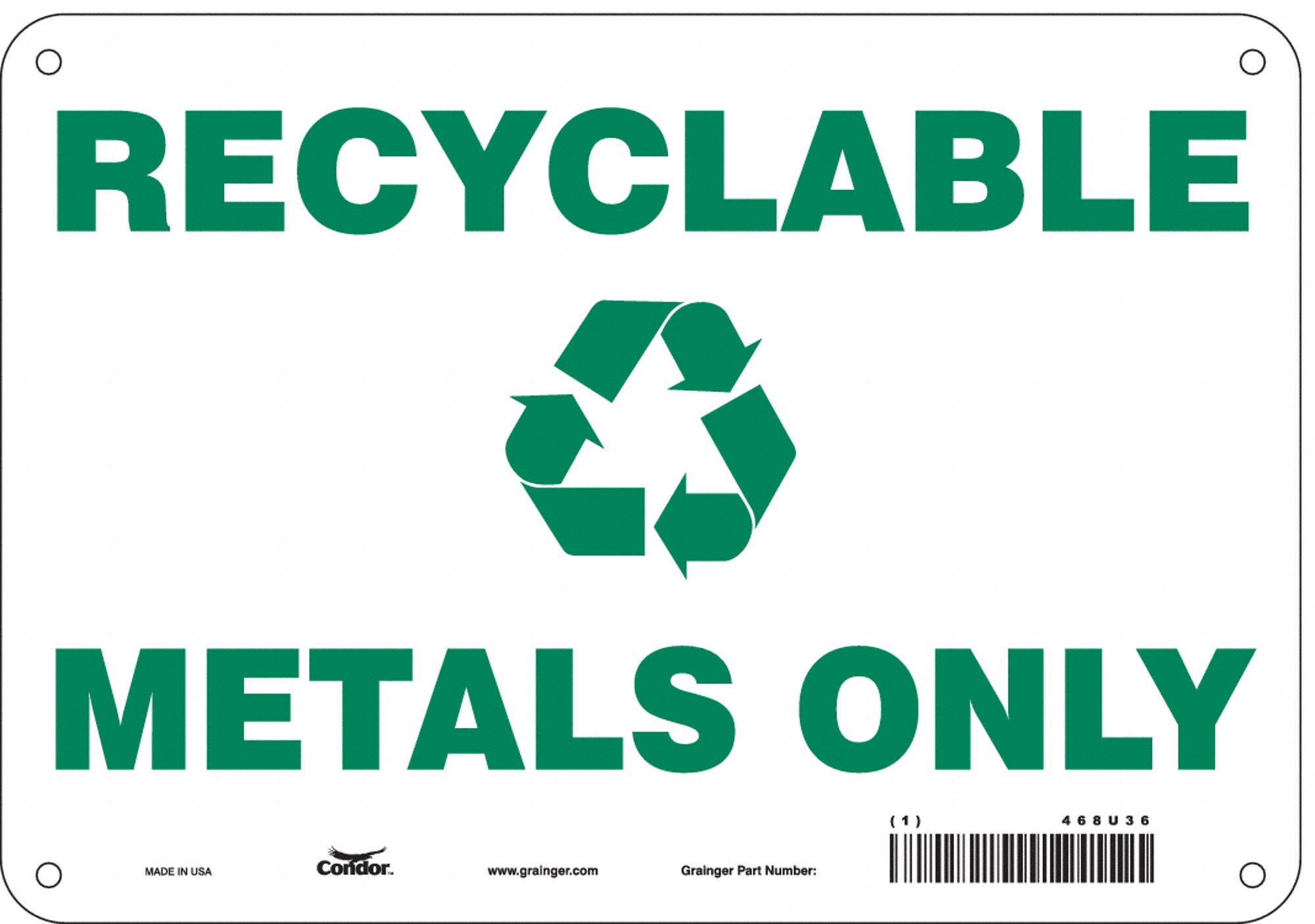 Safety Sign: Polyethylene, Mounting Holes Sign Mounting, 7 in x 10 in Nominal Sign Size, No Header