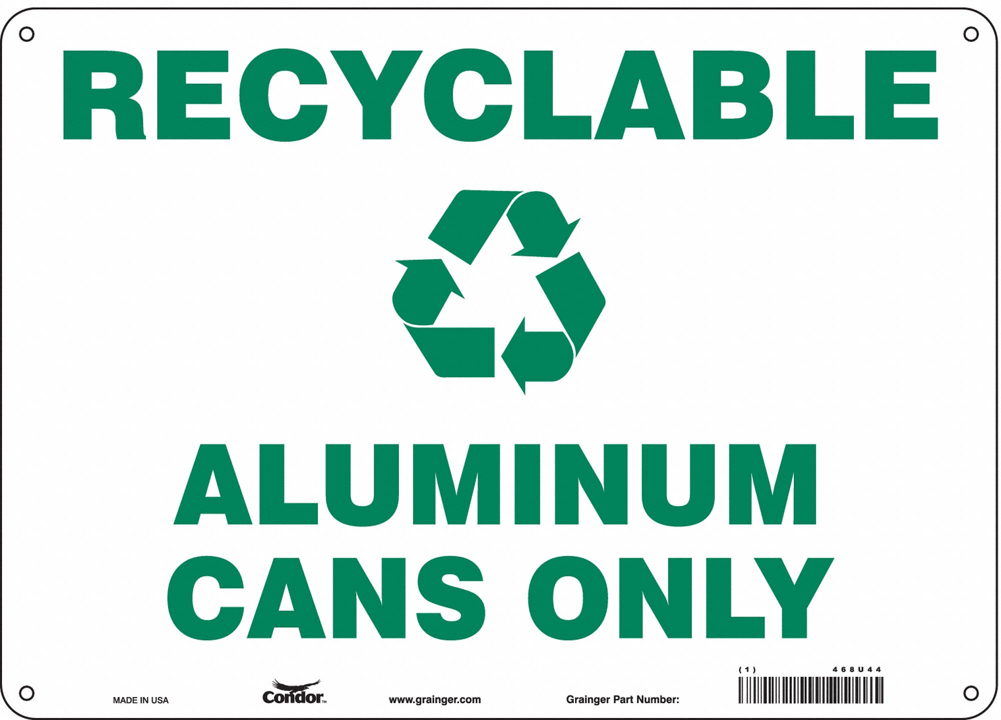 Safety Sign: Polyethylene, Mounting Holes Sign Mounting, 10 in x 14 in Nominal Sign Size, No Header