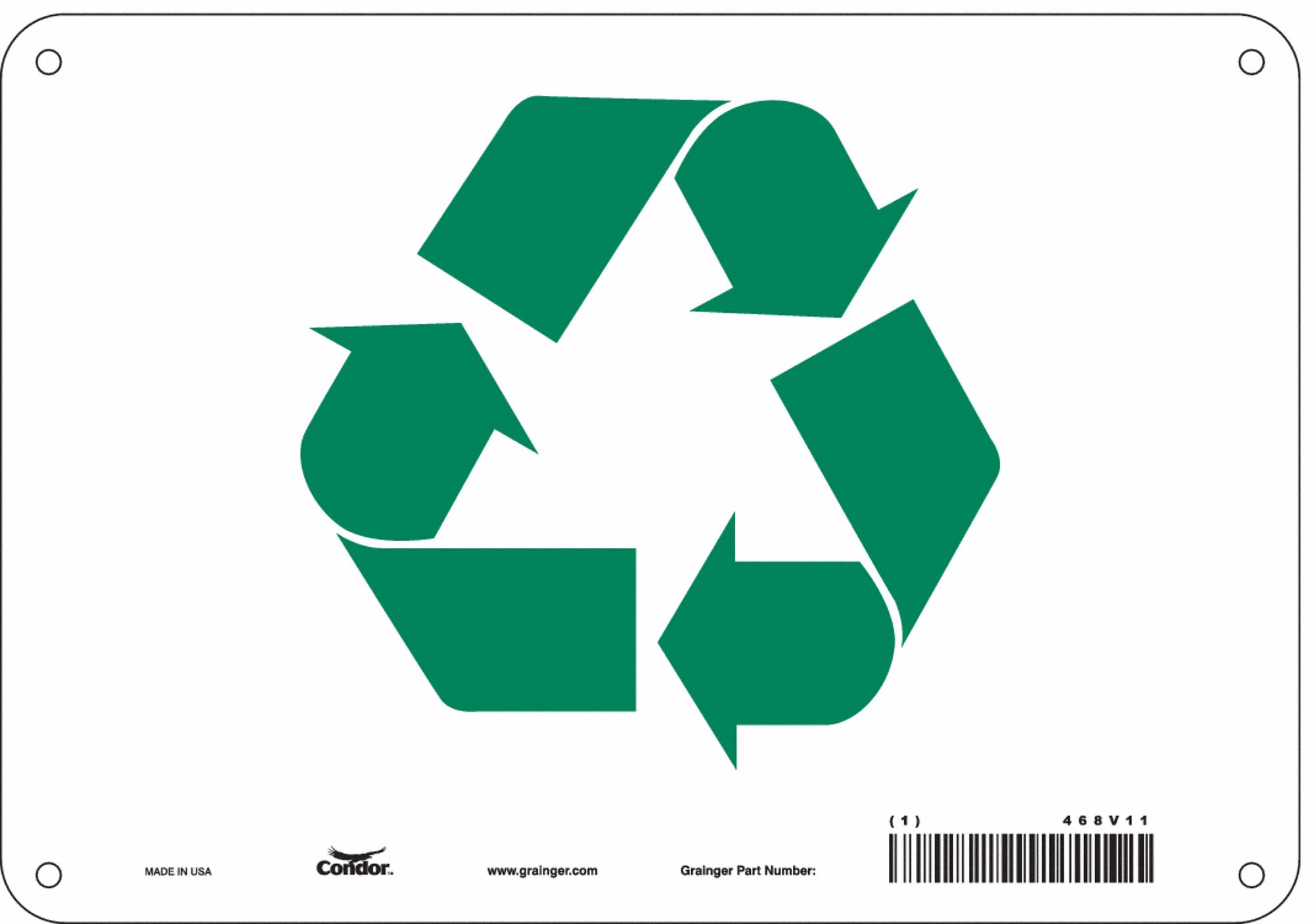 Safety Sign: Aluminum, Mounting Holes Sign Mounting, 7 in x 10 in Nominal Sign Size, 0.032 in Thick