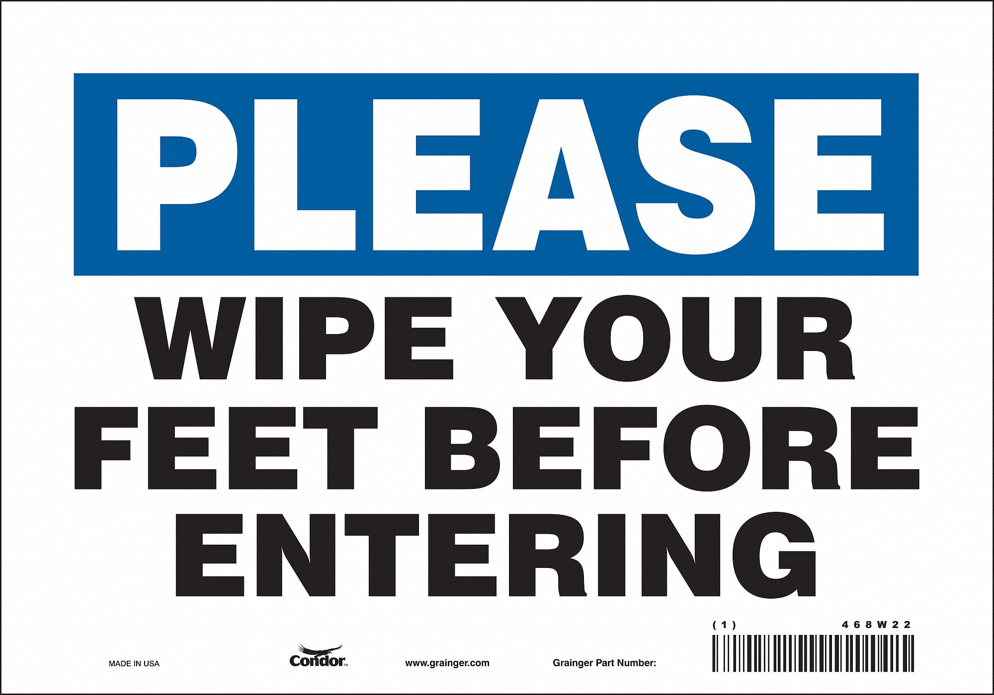 Safety Sign: Vinyl, Adhesive Sign Mounting, 7 in x 10 in Nominal Sign Size, Not Retroreflective
