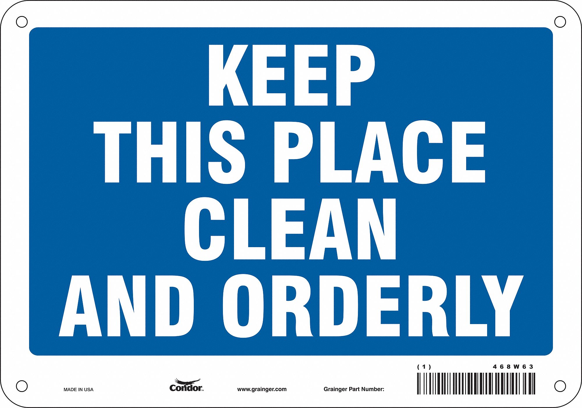 Safety Sign: Aluminum, Mounting Holes Sign Mounting, 7 in x 10 in Nominal Sign Size, 0.032 in Thick