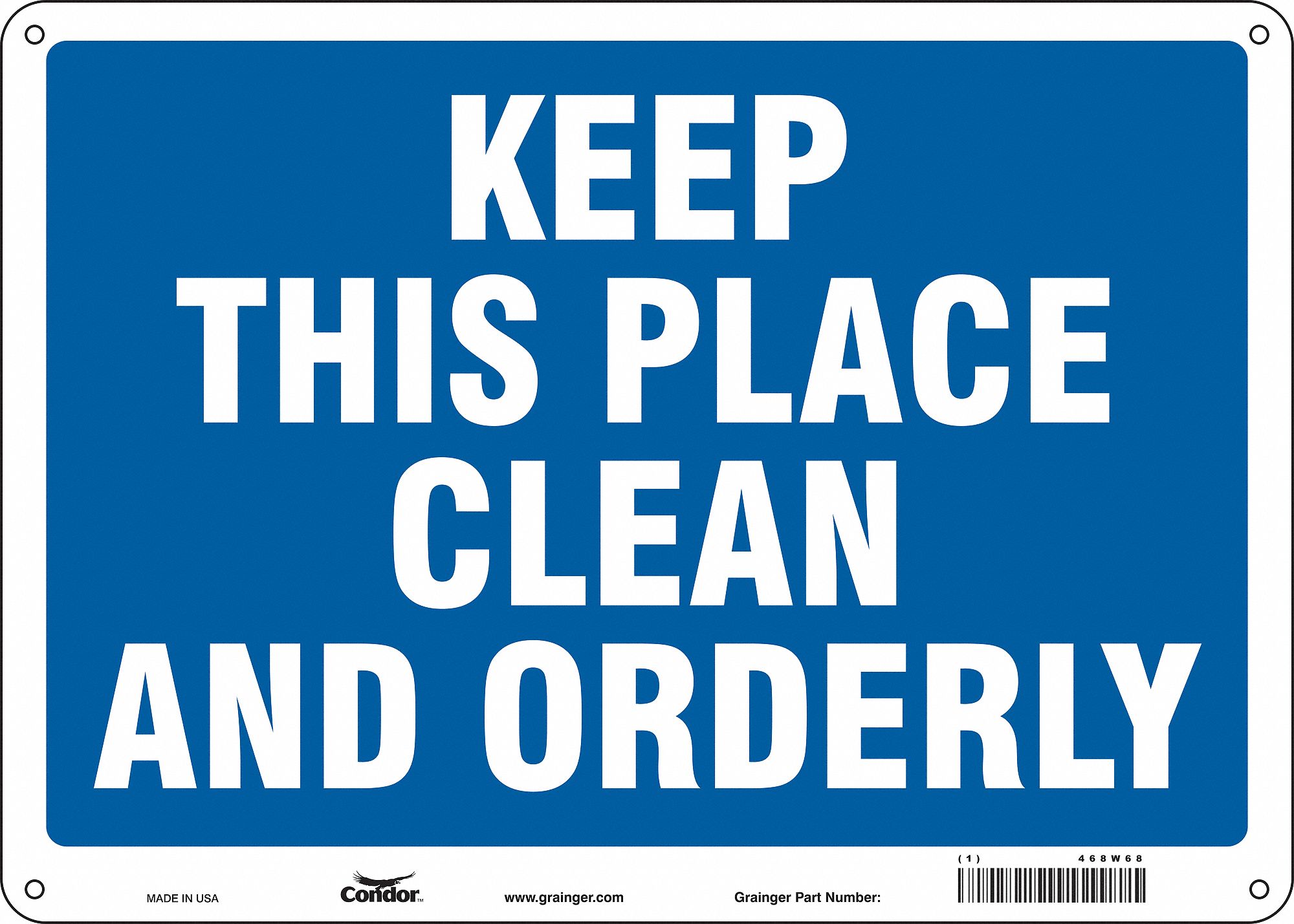 Safety Sign: Polyethylene, Mounting Holes Sign Mounting, 10 in x 14 in Nominal Sign Size