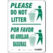 Please Do Not Litter Por Favor No Arrojar Basuras Signs
