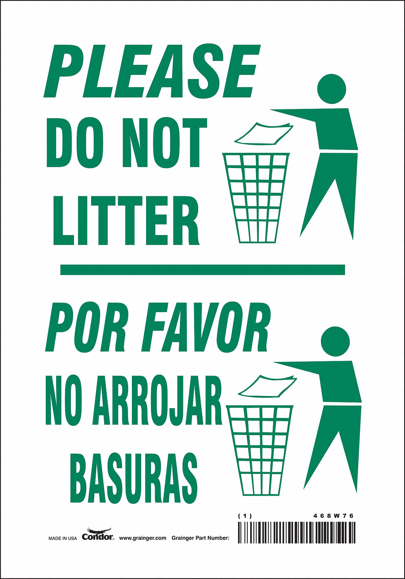 Safety Sign: Vinyl, Adhesive Sign Mounting, 10 in x 7 in Nominal Sign Size, Not Retroreflective