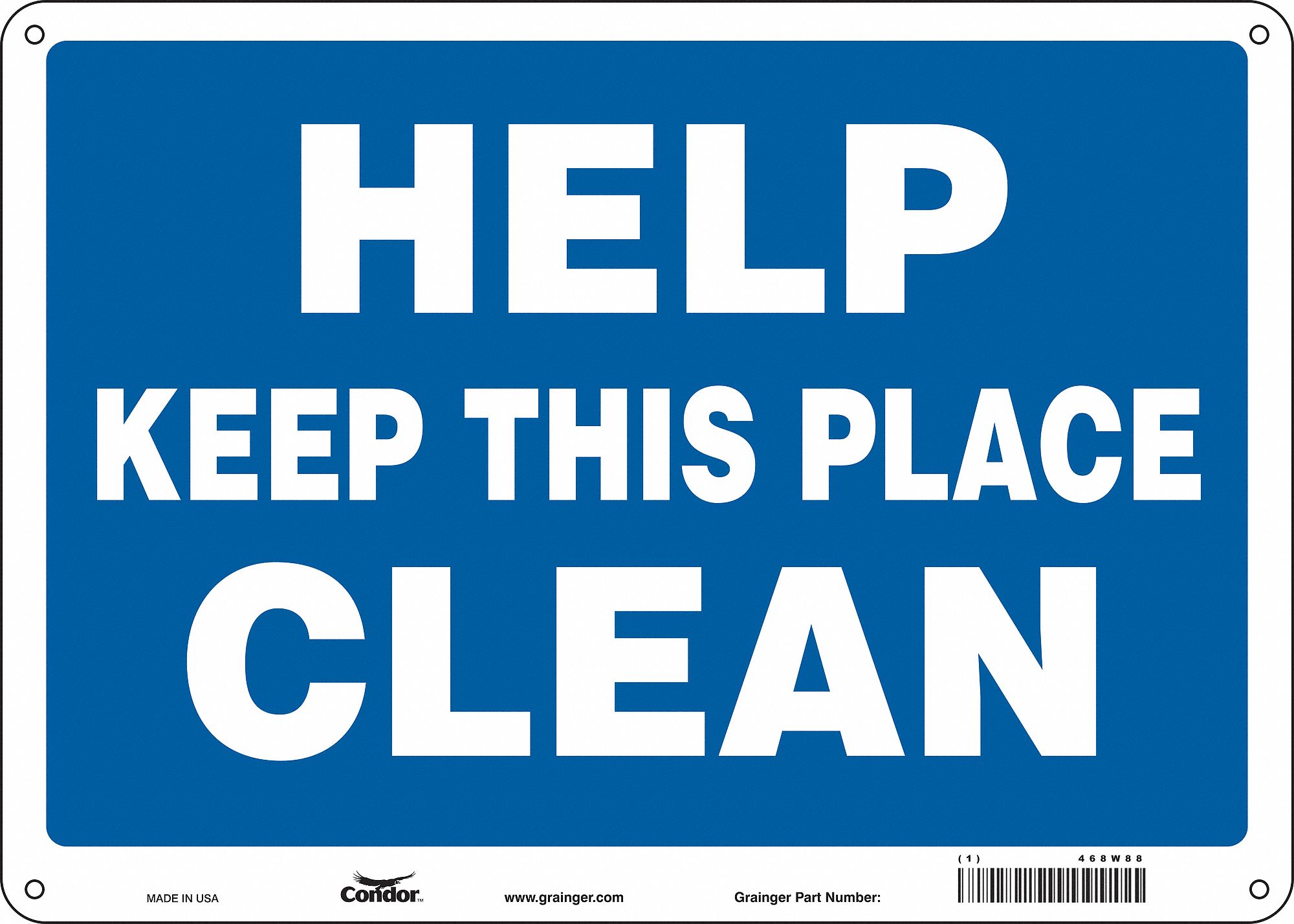 Safety Sign, 10 in x 14 in, Polyethylene
