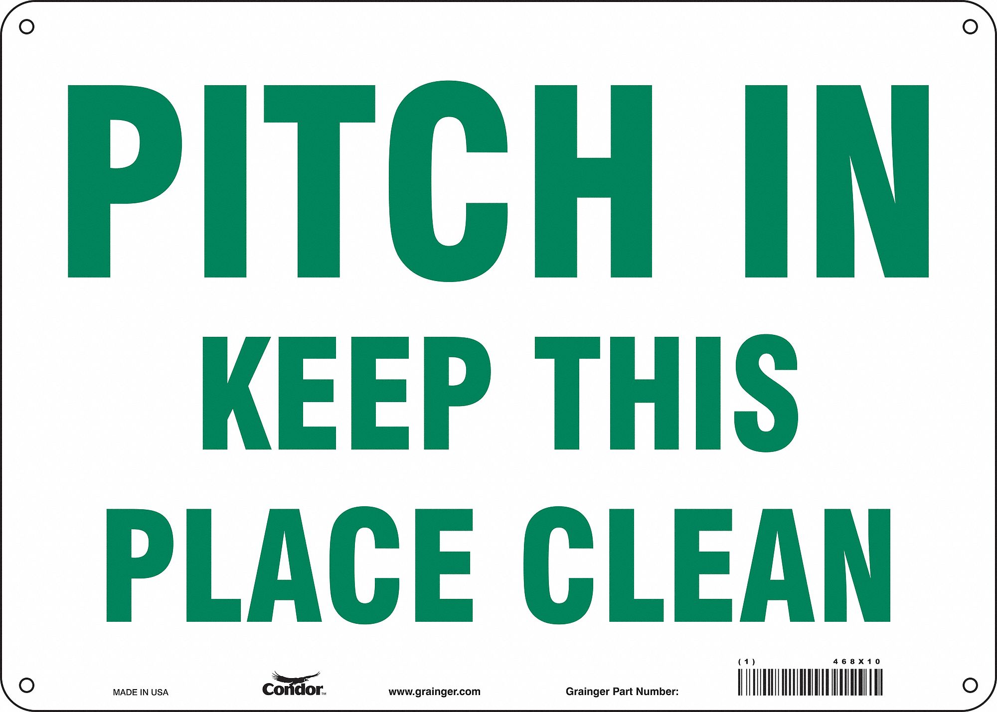 Safety Sign, 10 in x 14 in, Polyethylene