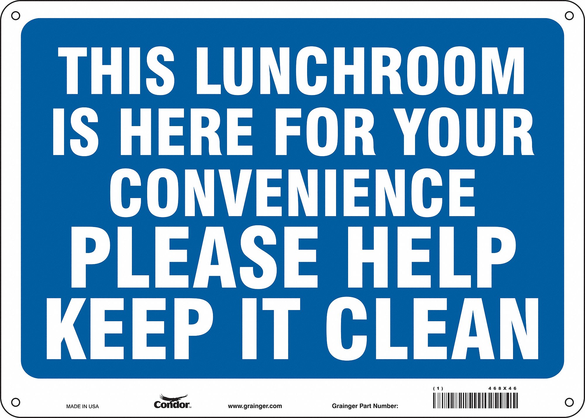 Safety Sign: Aluminum, Mounting Holes Sign Mounting, 10 in x 14 in Nominal Sign Size, 0.032 in Thick