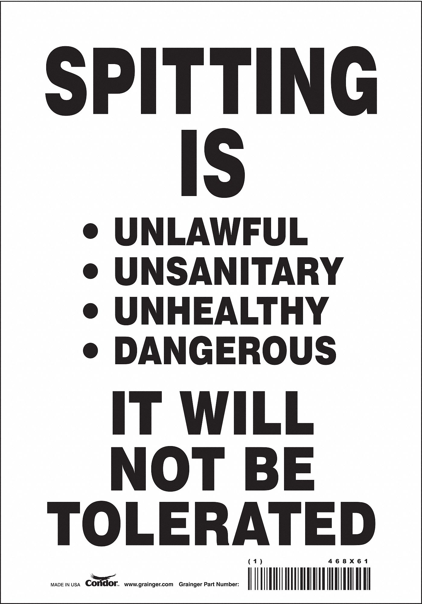 Safety Sign: Vinyl, Adhesive Sign Mounting, 10 in x 7 in Nominal Sign Size, Not Retroreflective