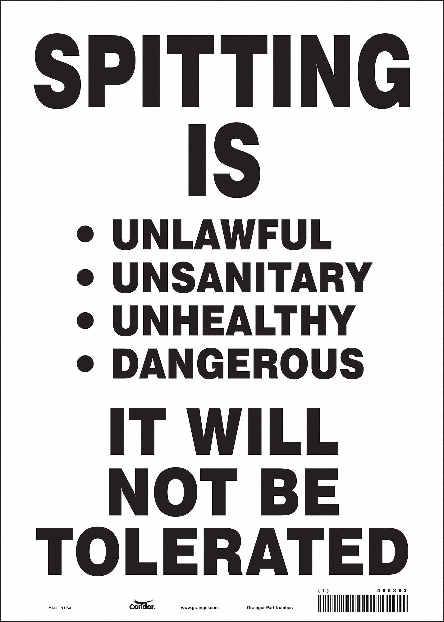 Safety Sign: Vinyl, Adhesive Sign Mounting, 14 in x 10 in Nominal Sign Size, Not Retroreflective