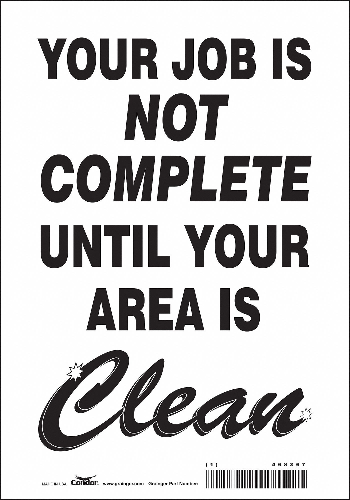Safety Sign: Vinyl, Adhesive Sign Mounting, 10 in x 7 in Nominal Sign Size, Not Retroreflective