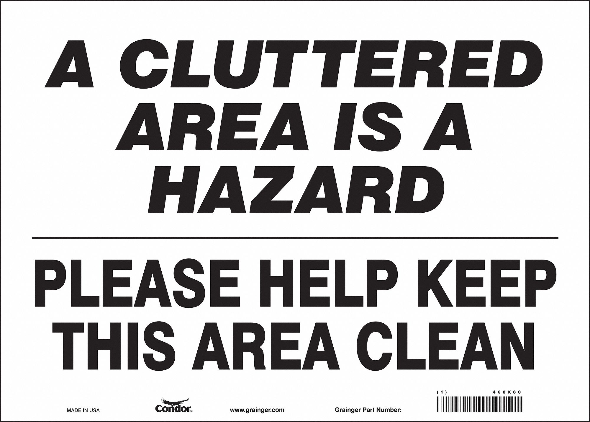 Vinyl, Adhesive Sign Mounting, Safety Sign - 468X80|468X80 - Grainger