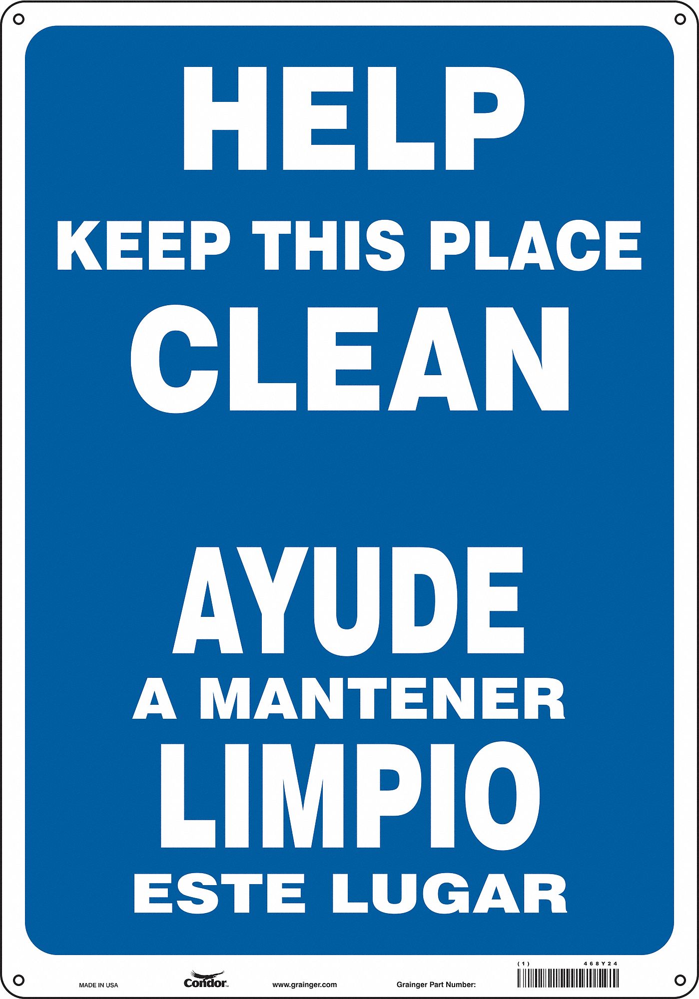 Safety Sign, 20 in x 14 in, Aluminum