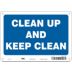 Clean Up And Keep Clean Signs
