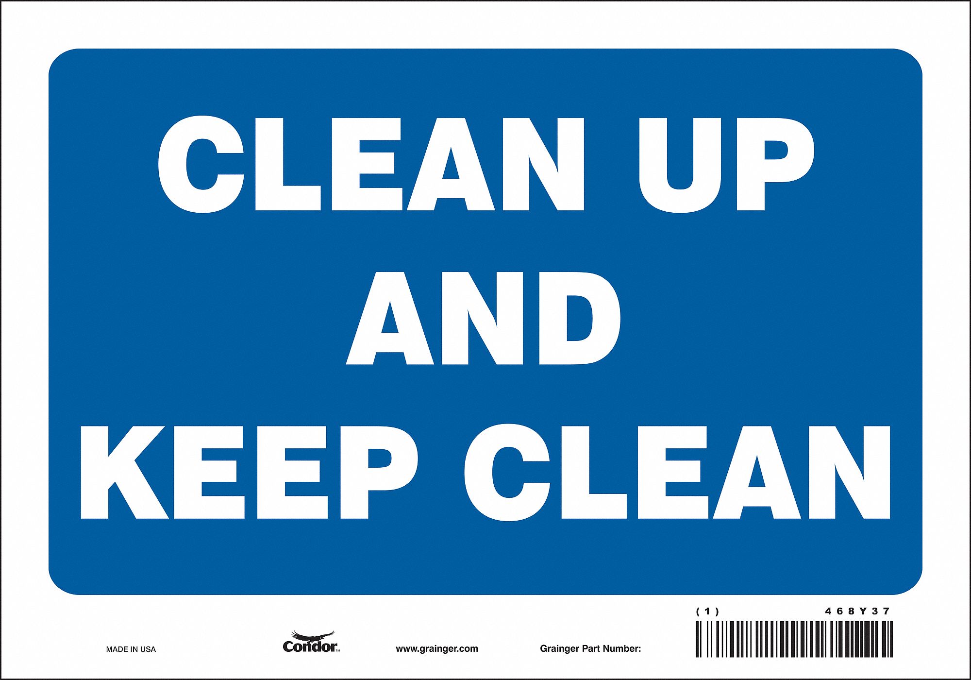 Safety Sign: Vinyl, Adhesive Sign Mounting, 7 in x 10 in Nominal Sign Size, Not Retroreflective