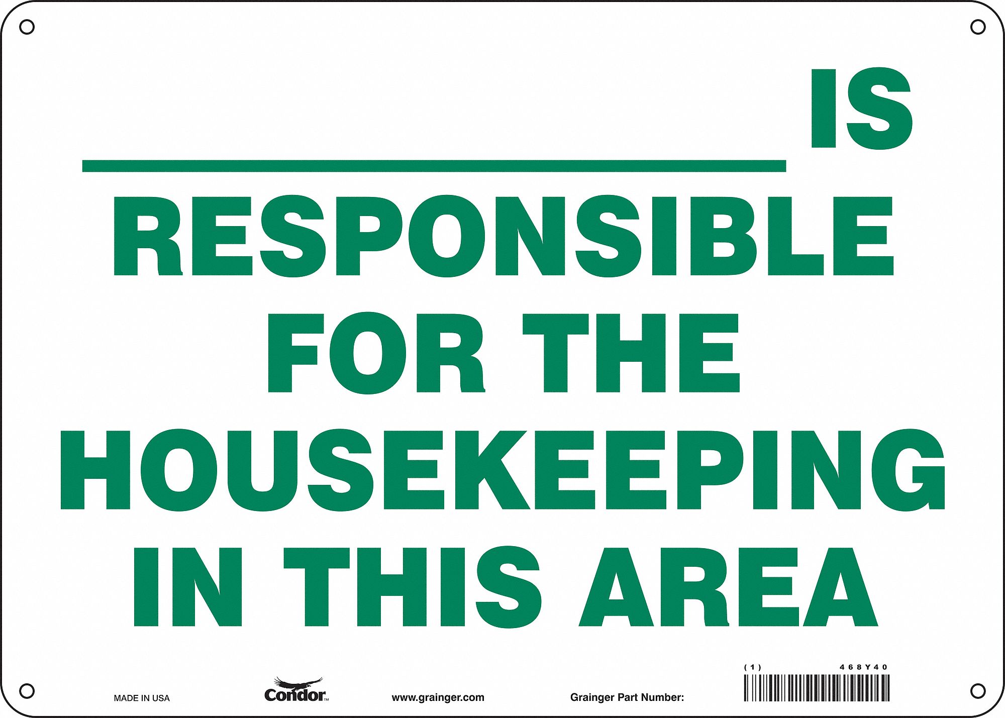 Safety Sign, 10 in x 14 in, Aluminum