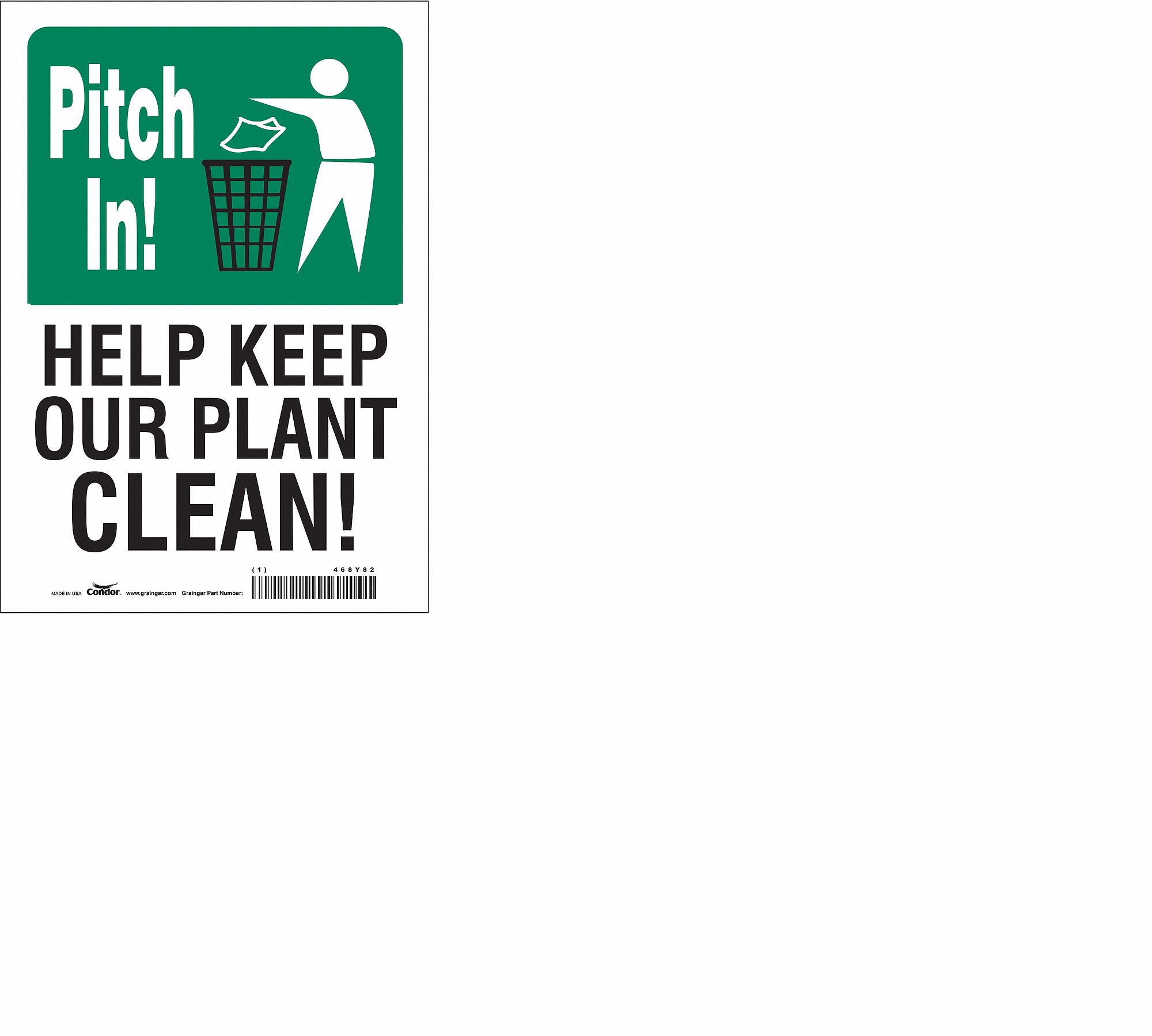 Safety Sign: Vinyl, Adhesive Sign Mounting, 10 in x 7 in Nominal Sign Size, Not Retroreflective