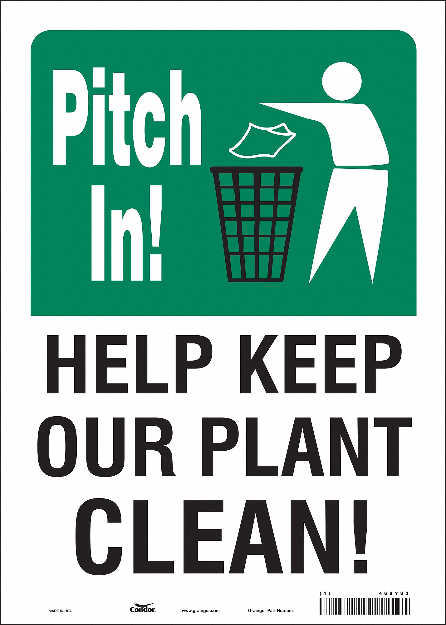 Safety Sign: Vinyl, Adhesive Sign Mounting, 14 in x 10 in Nominal Sign Size, Not Retroreflective