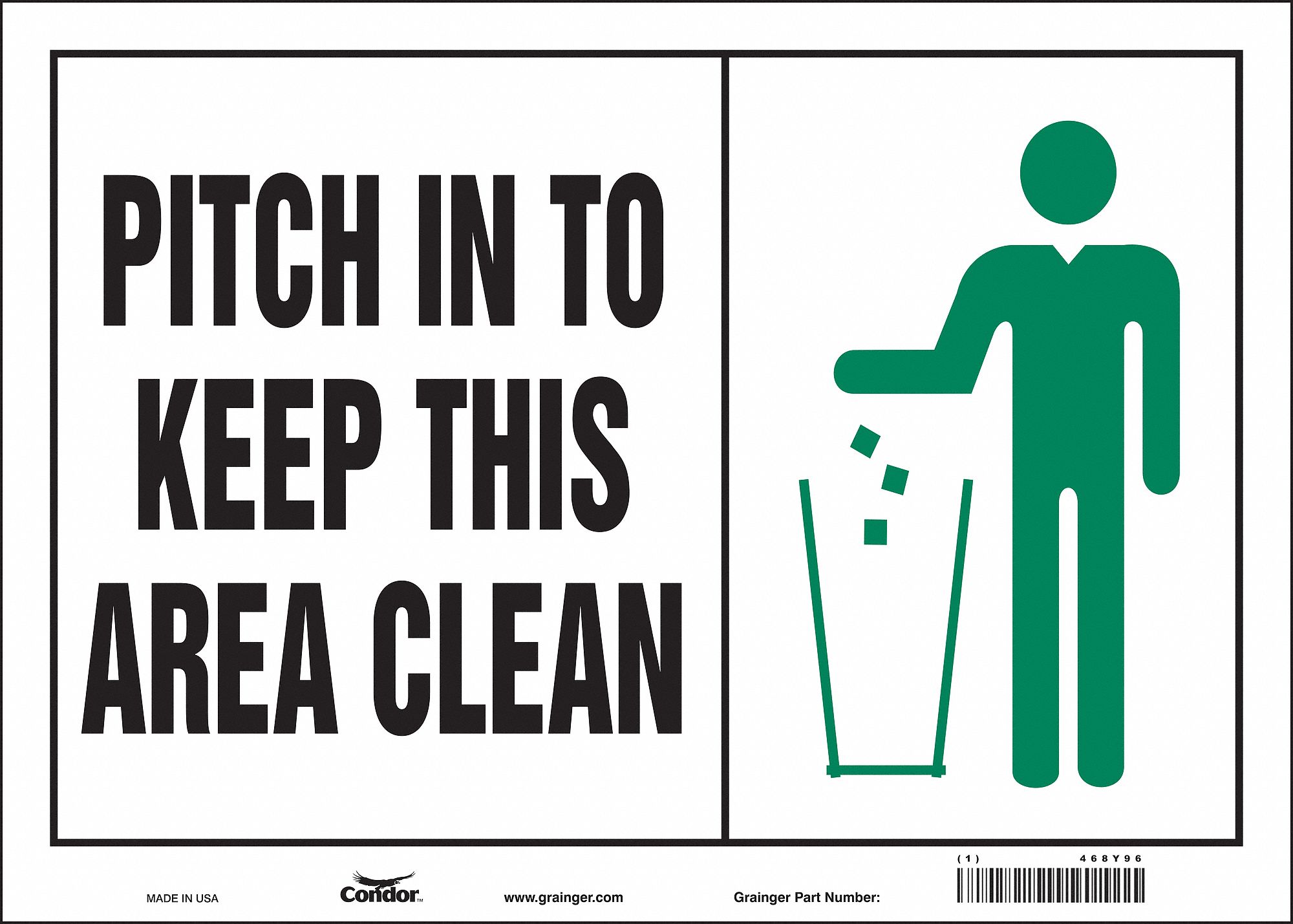 Safety Sign: Vinyl, Adhesive Sign Mounting, 10 in x 14 in Nominal Sign Size, Not Retroreflective