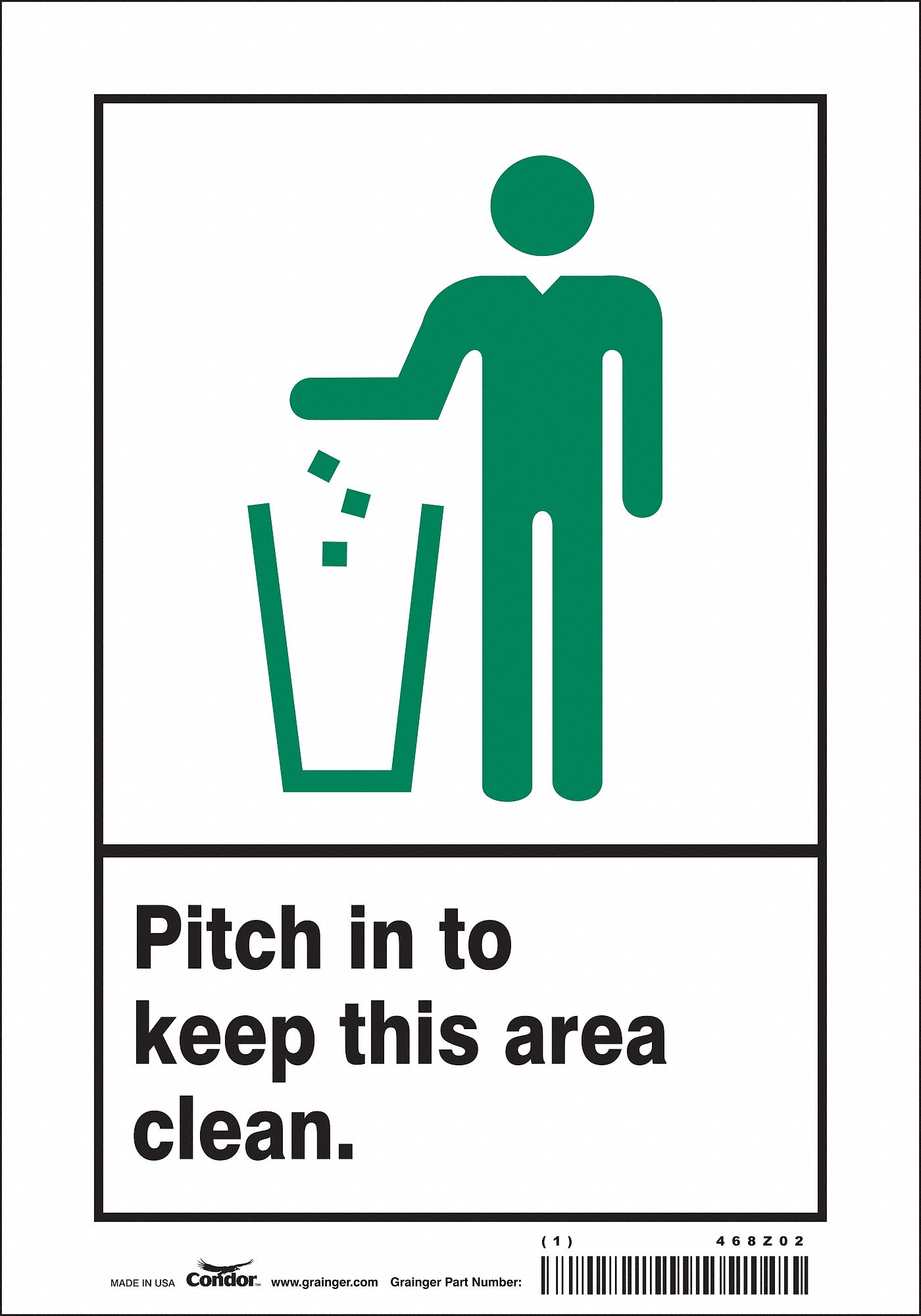 Safety Sign: Vinyl, Adhesive Sign Mounting, 10 in x 7 in Nominal Sign Size, Not Retroreflective