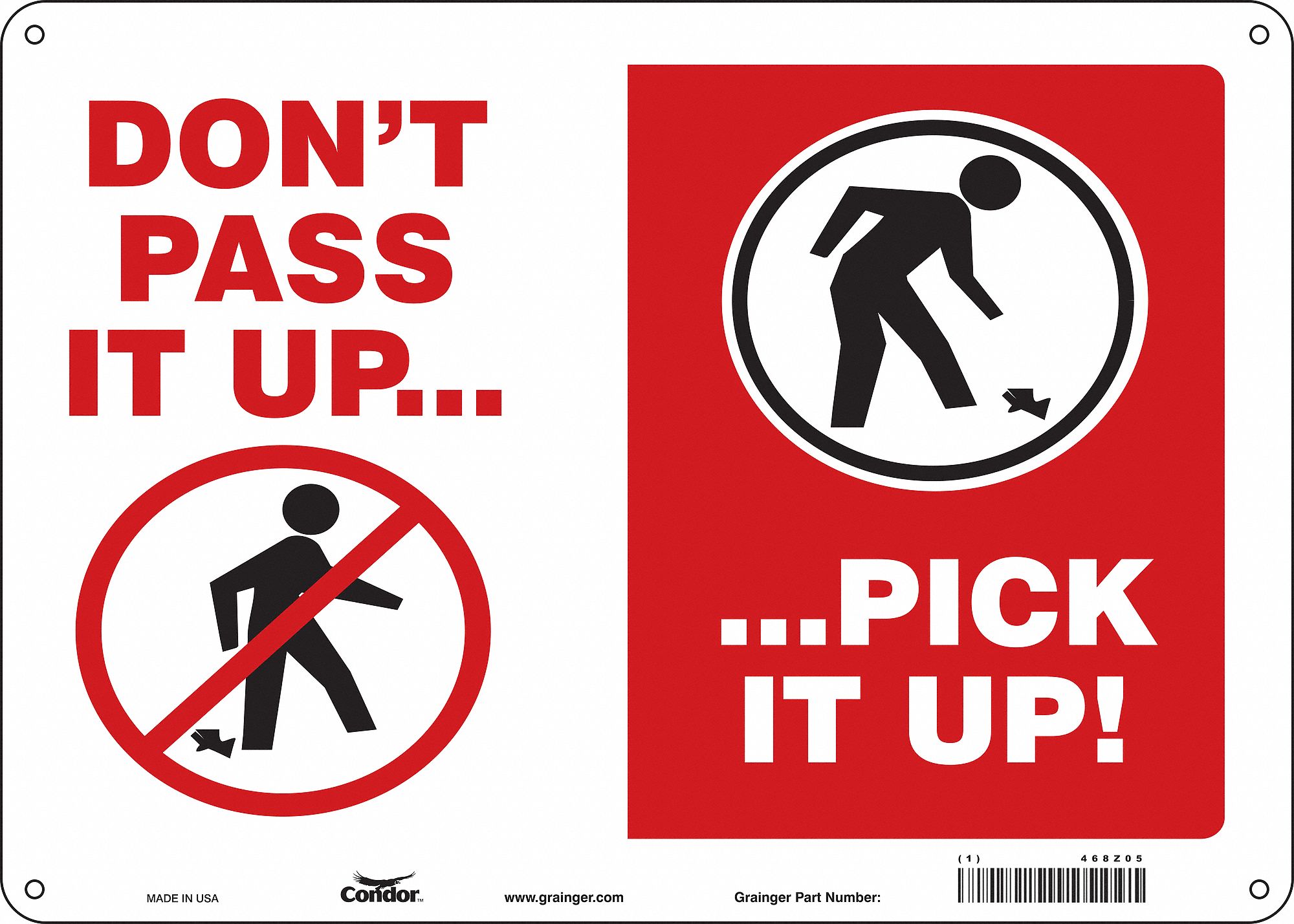 Safety Sign: Aluminum, Mounting Holes Sign Mounting, 10 in x 14 in Nominal Sign Size, 0.032 in Thick
