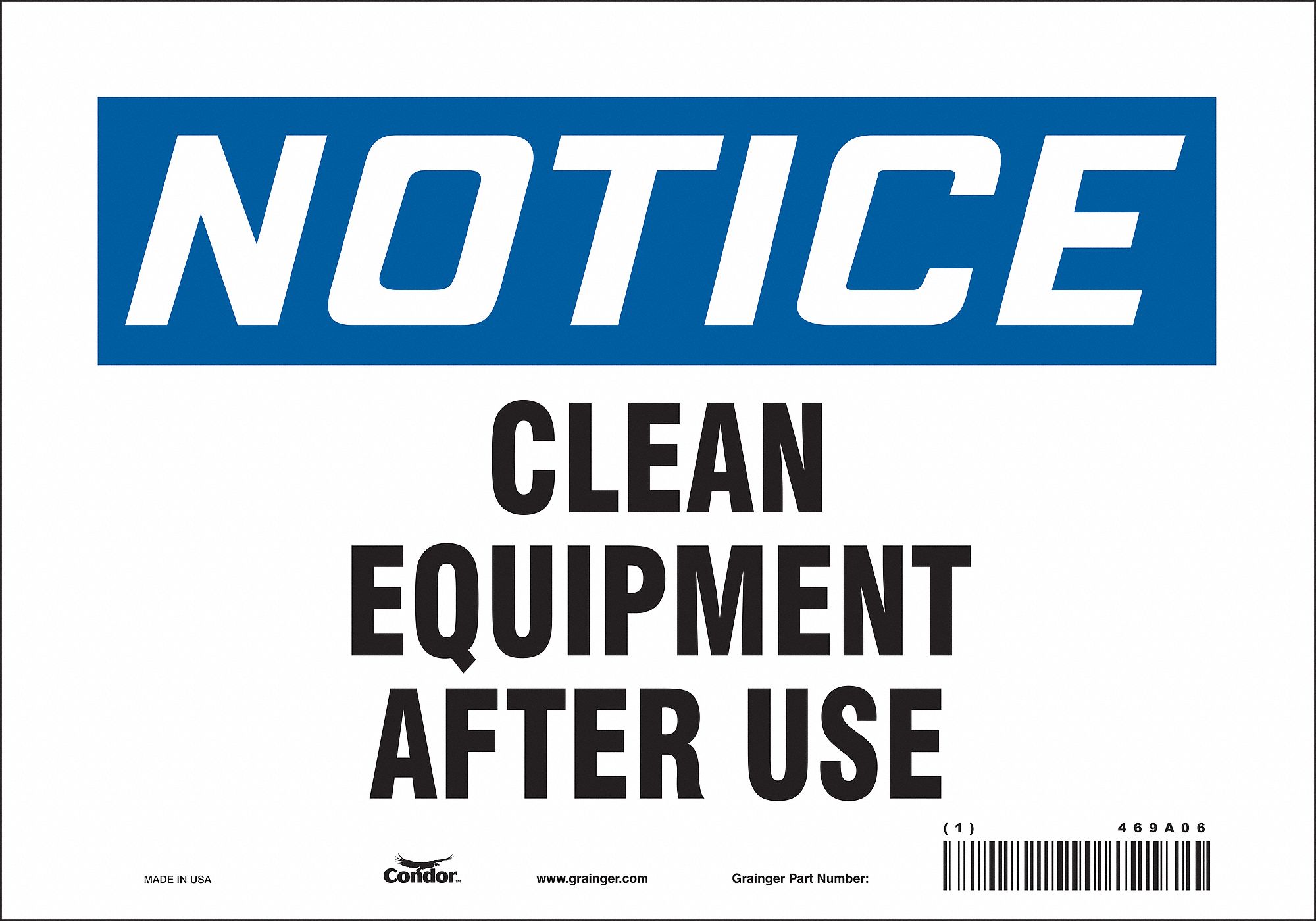 Safety Sign: Vinyl, Adhesive Sign Mounting, 7 in x 10 in Nominal Sign Size, Not Retroreflective