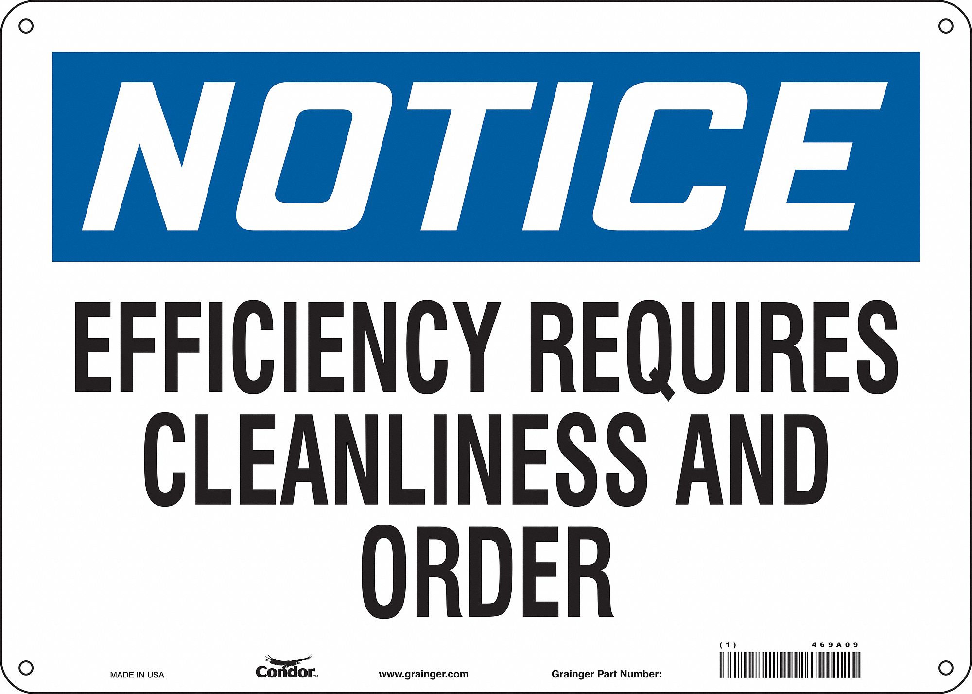 Safety Sign: Aluminum, Mounting Holes Sign Mounting, 10 in x 14 in Nominal Sign Size, 0.032 in Thick