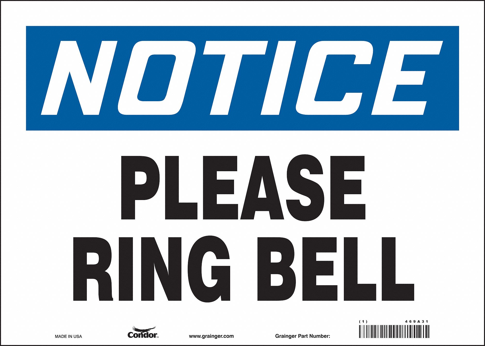 Safety Sign: Vinyl, Adhesive Sign Mounting, 10 in x 14 in Nominal Sign Size, Not Retroreflective