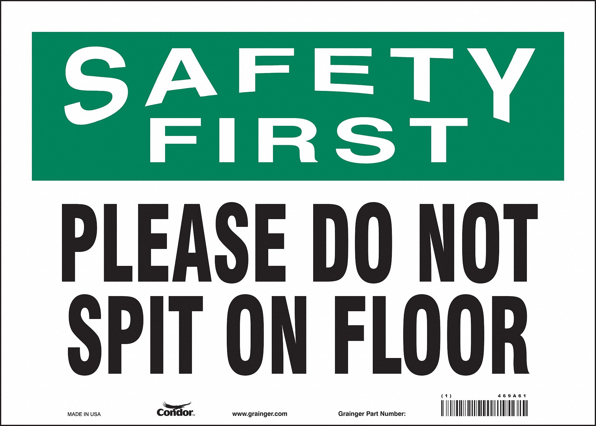 Safety Sign, 10 in x 14 in, Vinyl