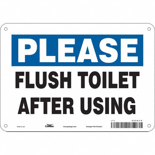 CONDOR Safety Sign, Flush Toilet After Using, Sign Header Please ...