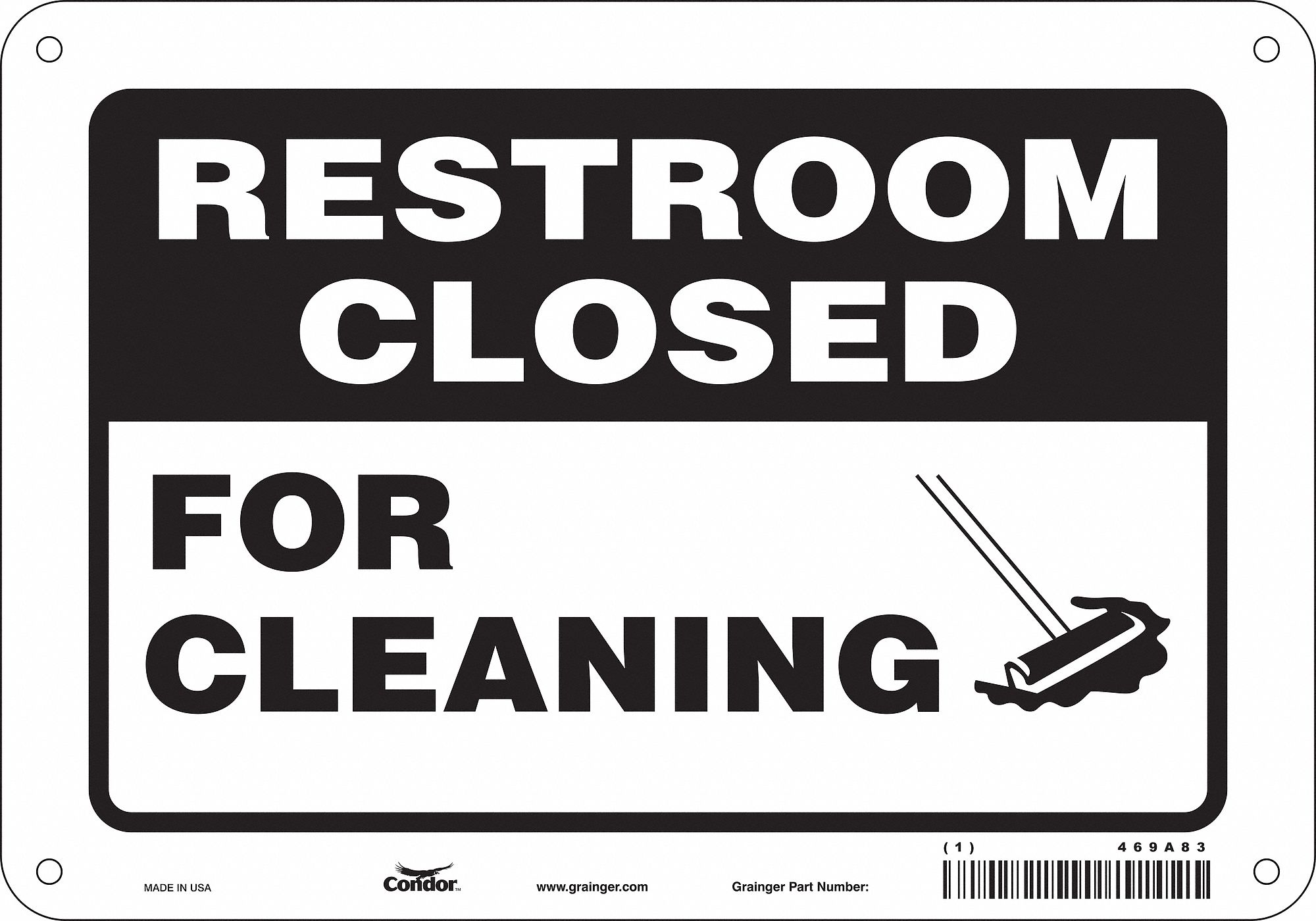 Safety Sign: Aluminum, Mounting Holes Sign Mounting, 7 in x 10 in Nominal Sign Size, 0.032 in Thick