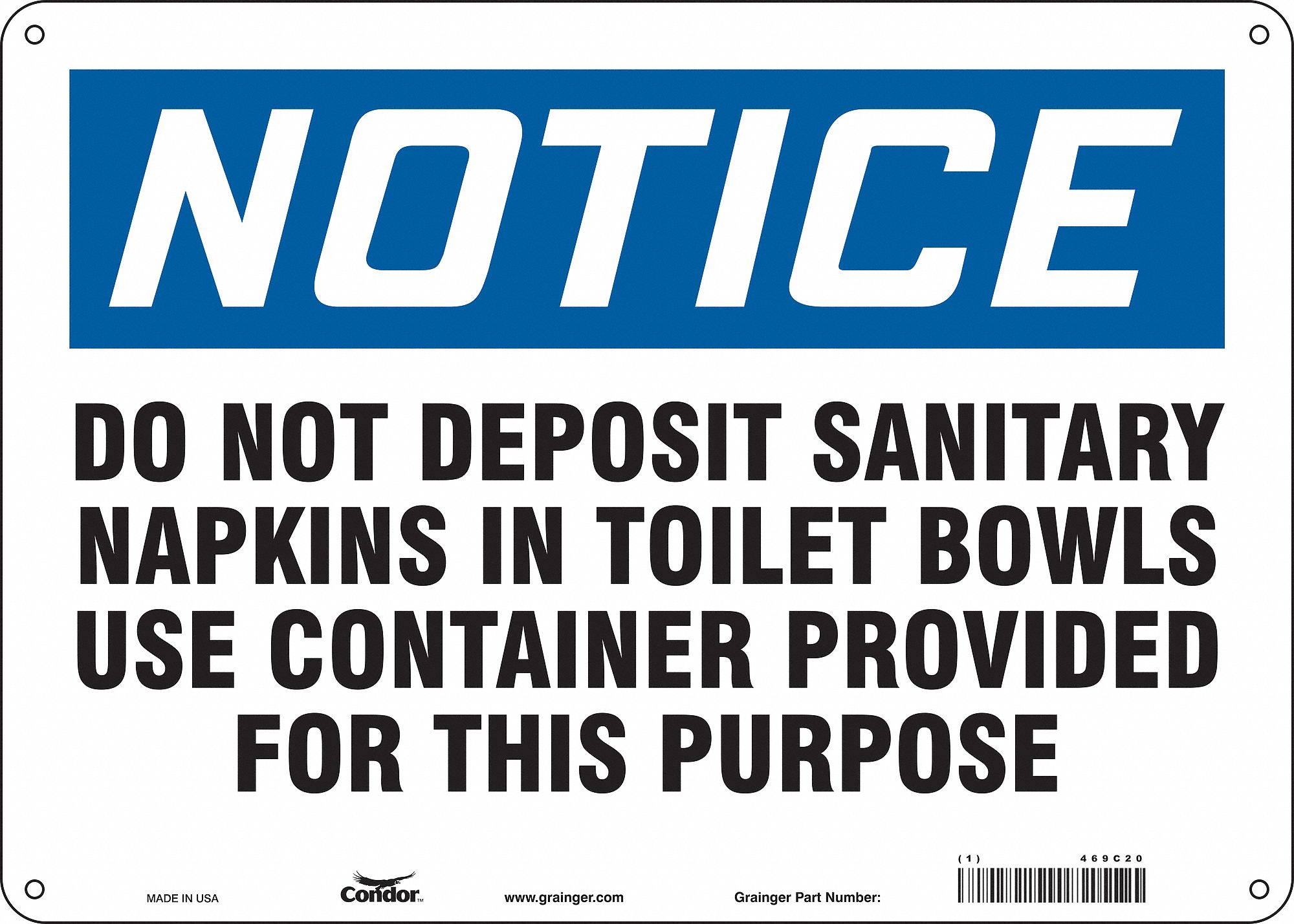 Safety Sign: Aluminum, Mounting Holes Sign Mounting, 10 in x 14 in Nominal Sign Size, 0.032 in Thick