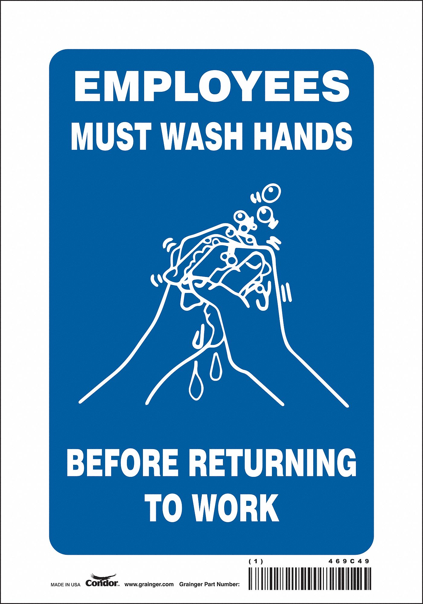 Safety Sign: Vinyl, Adhesive Sign Mounting, 10 in x 7 in Nominal Sign Size, Not Retroreflective