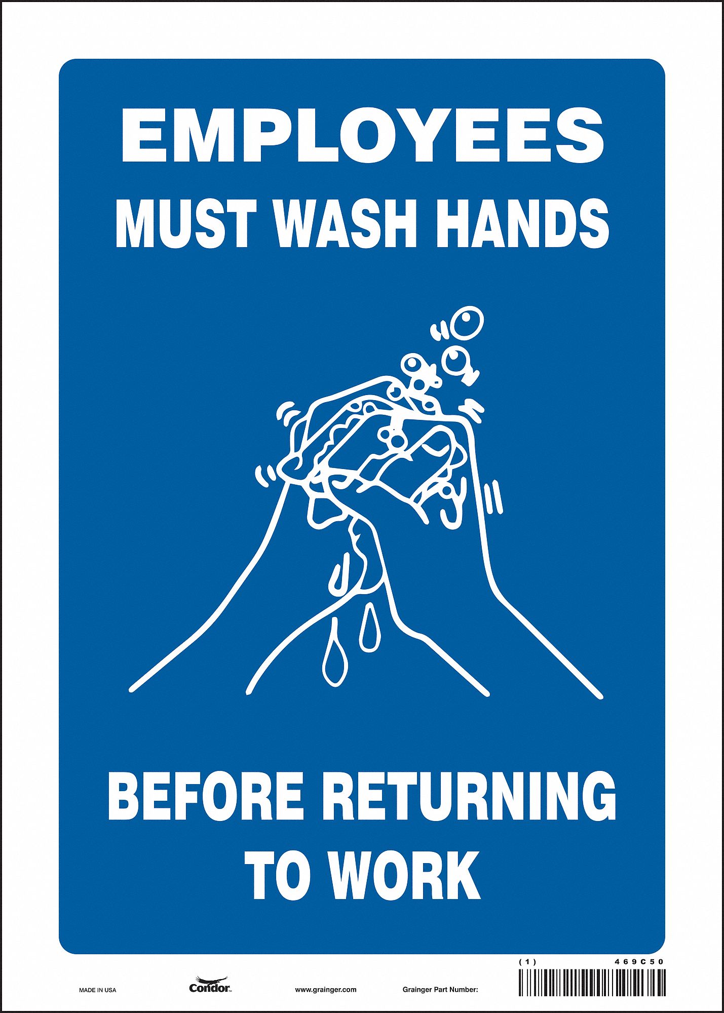 Safety Sign: Vinyl, Adhesive Sign Mounting, 14 in x 10 in Nominal Sign Size, Not Retroreflective
