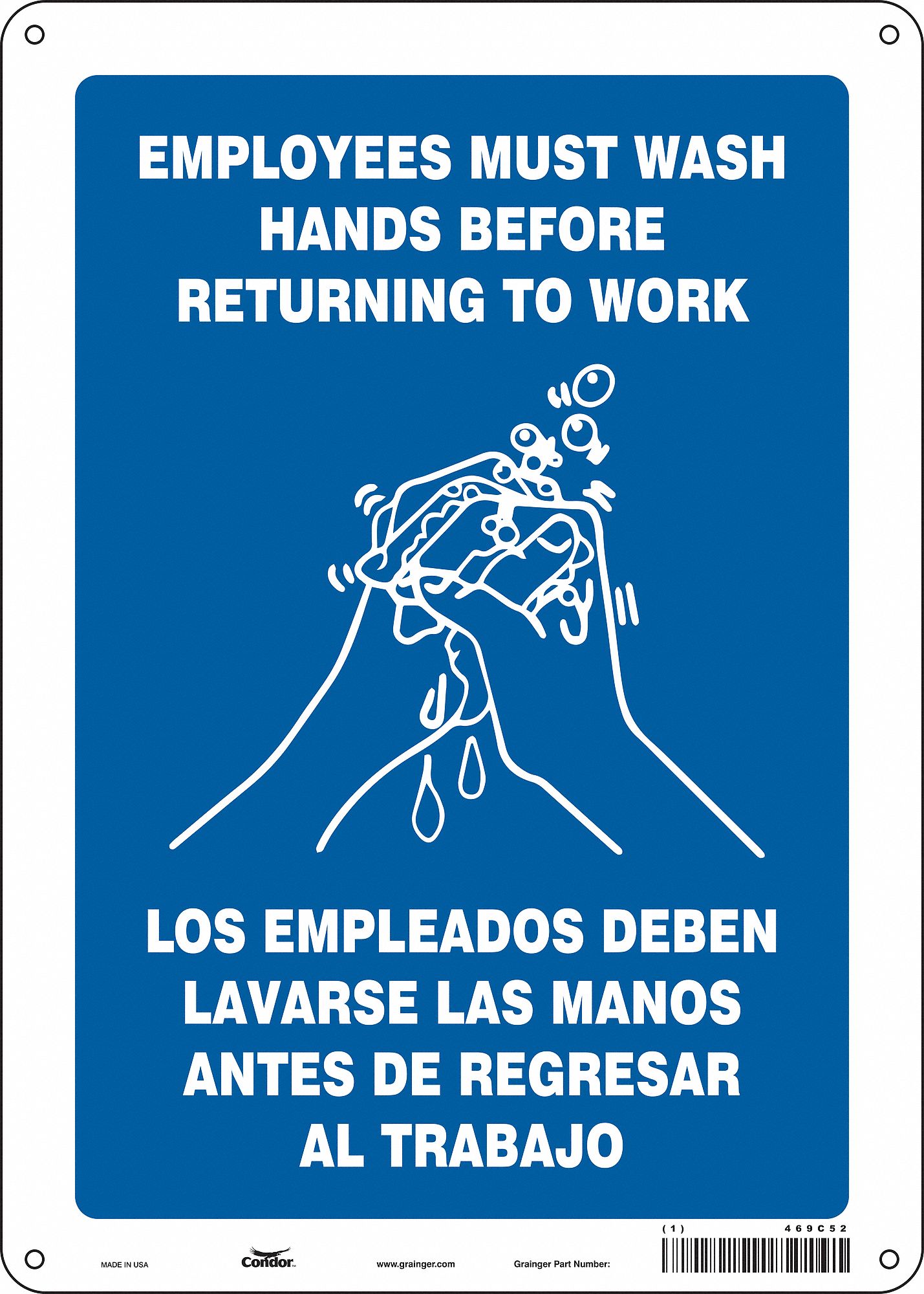 Safety Sign: Aluminum, Mounting Holes Sign Mounting, 14 in x 10 in Nominal Sign Size, 0.032 in Thick