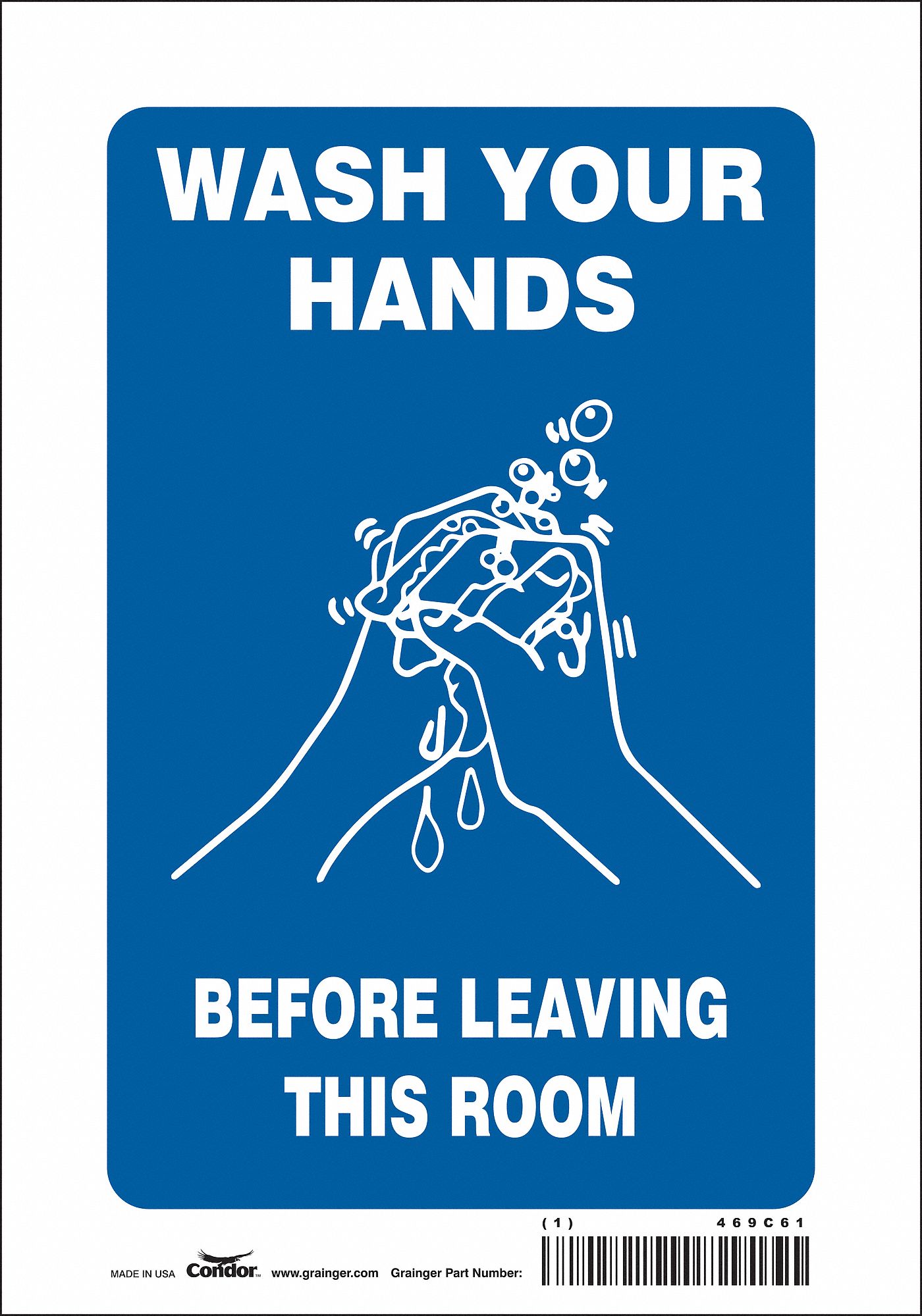 Safety Sign: Vinyl, Adhesive Sign Mounting, 10 in x 7 in Nominal Sign Size, Not Retroreflective