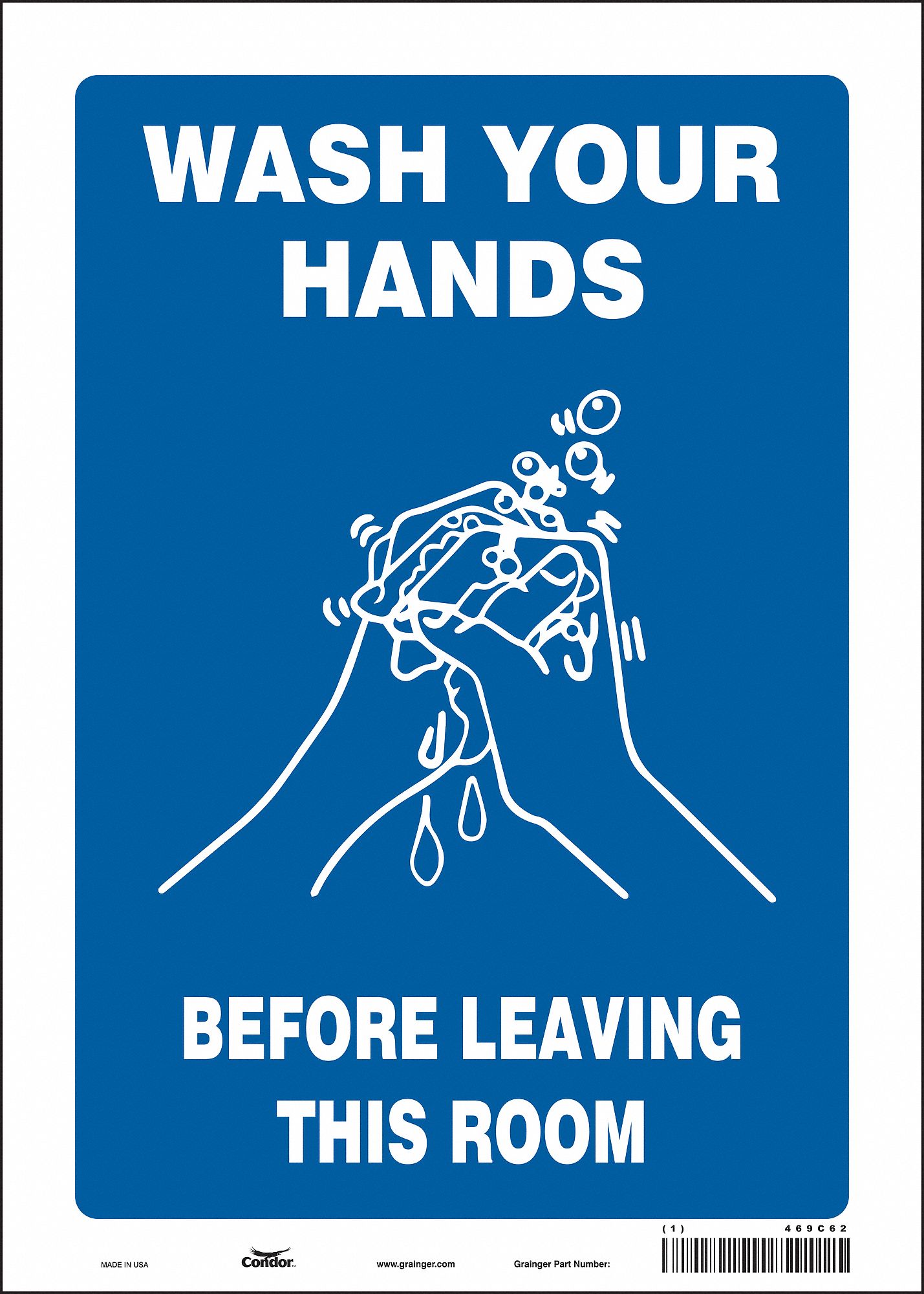 Safety Sign: Vinyl, Adhesive Sign Mounting, 14 in x 10 in Nominal Sign Size, Not Retroreflective