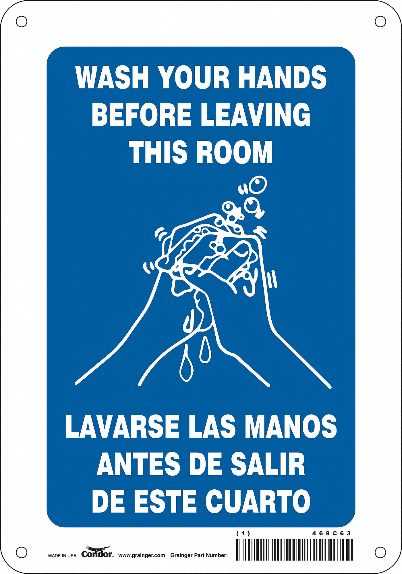 Safety Sign: Aluminum, Mounting Holes Sign Mounting, 10 in x 7 in Nominal Sign Size, 0.032 in Thick