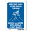 Wash Your Hands Before Leaving This Room/Lavarse Las Manos Antes De Salir De Este Cuarto Signs