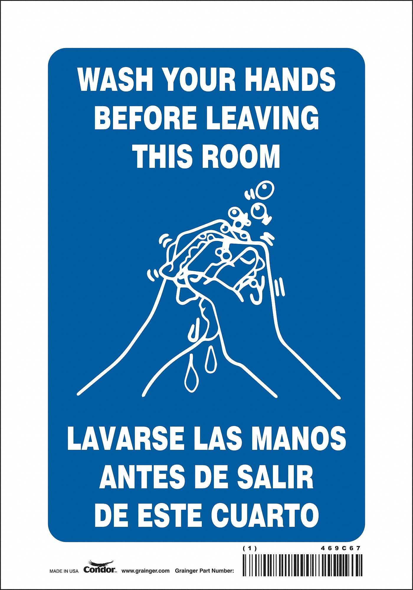 Safety Sign: Vinyl, Adhesive Sign Mounting, 10 in x 7 in Nominal Sign Size, Not Retroreflective
