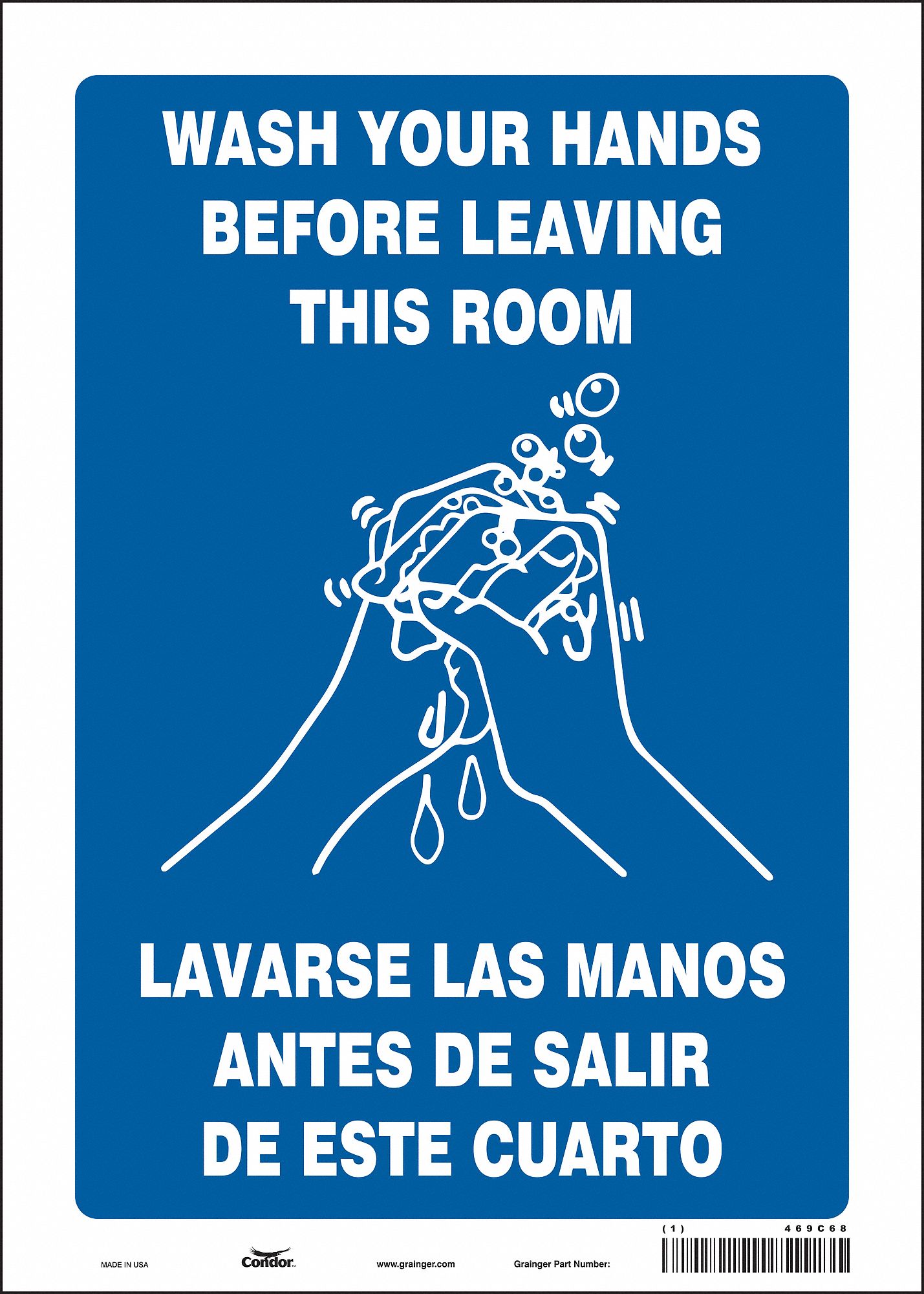 Safety Sign: Vinyl, Adhesive Sign Mounting, 14 in x 10 in Nominal Sign Size, Not Retroreflective