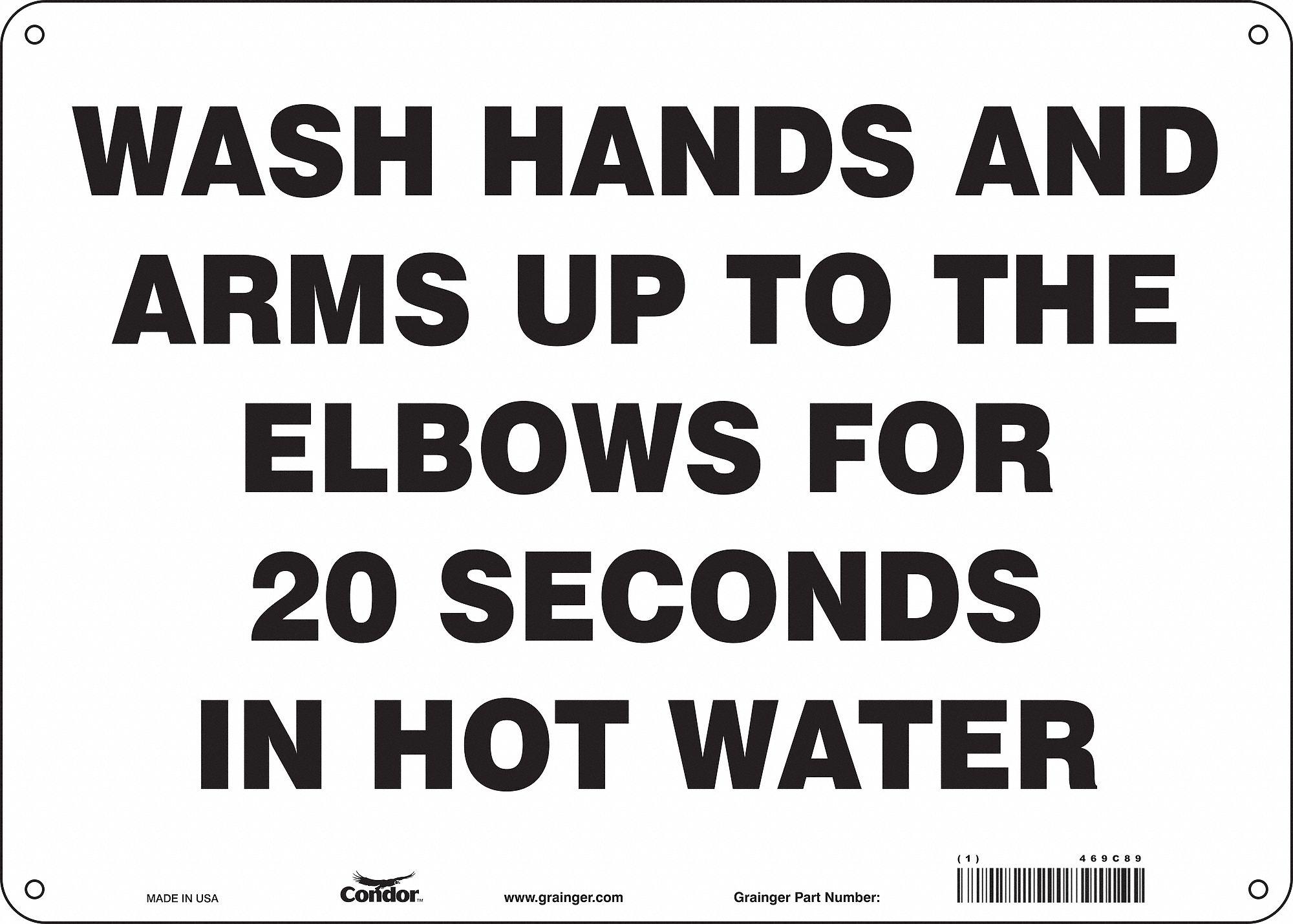 Safety Sign: Aluminum, Mounting Holes Sign Mounting, 10 in x 14 in Nominal Sign Size, 0.032 in Thick