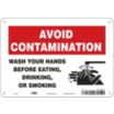 Avoid Contamination: Wash Your Hands Before Eating Drinking Or Smoking Signs