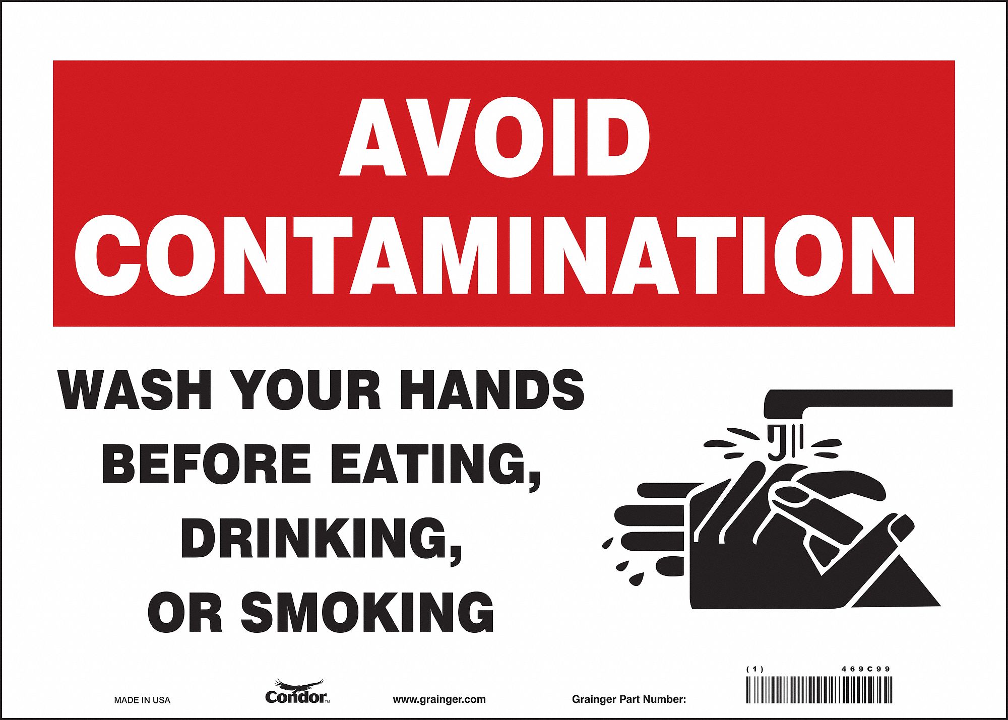 Safety Sign: Vinyl, Adhesive Sign Mounting, 10 in x 14 in Nominal Sign Size, Not Retroreflective